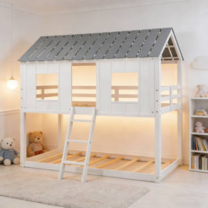 Factory Made Tree House Twin Bunk <b>Bed</b> In White For Kids Bedroom Tree House Bunk <b>Bed</b> Children Tree House Wood <b>Bed</b> - Product Image 4