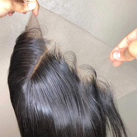 Chiusura in pizzo svizzero 4*4 Pre pizzicato 100% capelli umani brasiliani chiusura in pizzo trasparente 13*4 frontale in pizzo Hd