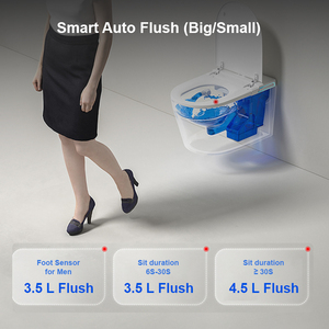 Intelligent Wall-Mounted <strong>Toilet</strong> With Built-in Cistern P-Trap Remote Control Seat Heating &amp; Foam Shield-Easy Install - Product Image 2