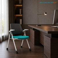 Chaise de conférence moderne en maille avec accoudoirs rabattables inclinables, chaise pliante pour la formation, idéale pour les écoles, les bureaux et les salles de réunion commerciales GS-G2401C