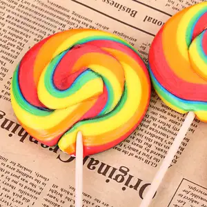 Wholesale Custom Handmade Hard Candy Fruit Flavors Halal Sweets Support Size and Shape OEM ODM Swirl lollipop Manufacturers