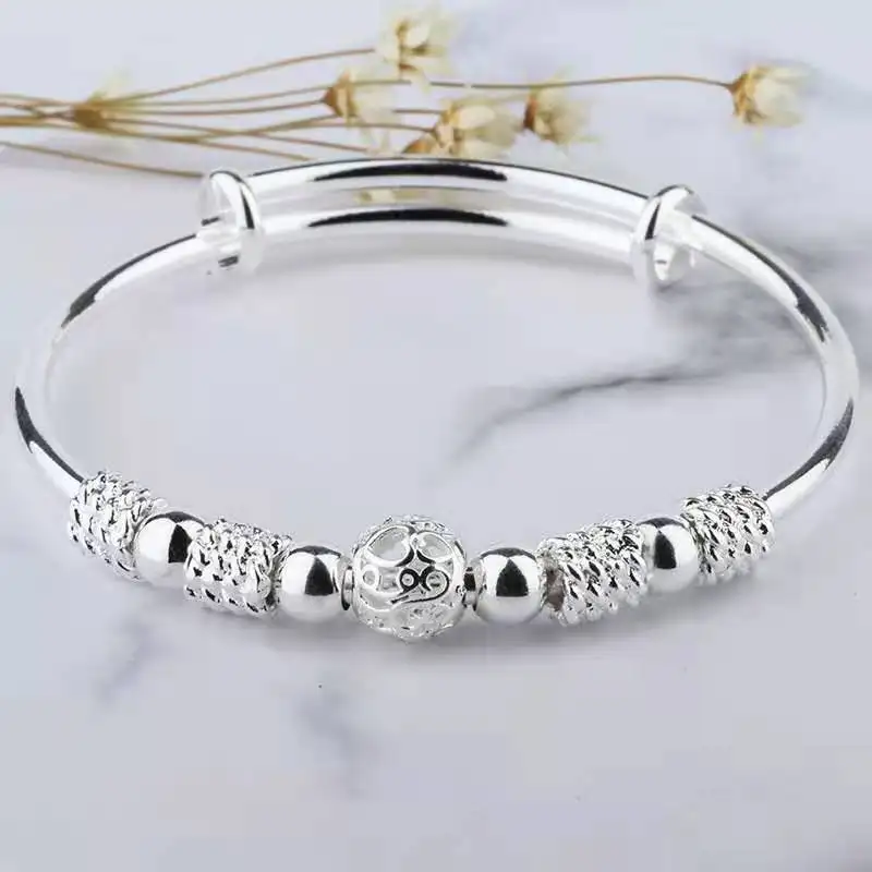 New Fashion Sterling Silber Lucky Perlen Armreifen für Frauen Armbänder Luxus Designer Party Hochzeit Schmuck Geschenke