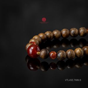 Bracelet en bois d'agar de qualité supérieure pour femme, 7 mm, mélangé avec du jade, bijoux en bois d'oud naturel - Product Image 2
