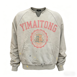 T-shirts à manches longues pour hommes, surdimensionnés, de haute qualité, personnalisés, en coton lourd, lavés à l'acide, avec poches - Product Image 1