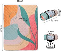 Tapis de pique-nique pliable d'extérieur imperméable en Oxford, portable, 3 couches, grand format, anti-sable pour la plage et le camping