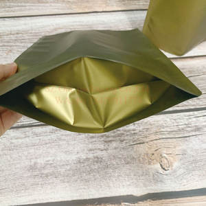 Bolsa de plástico con cremallera para alimentos, material laminado, acabado mate, color dorado - Product Image 3