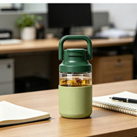 Gobelet à café en verre à double paroi pour sublimation, 20 oz, effet boule à neige, vierge