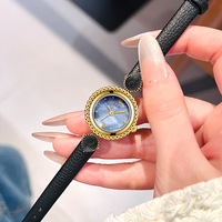 Montre pour femme GEDI 61014 de haute qualité, cadeaux, niche haut de gamme, cadran en nacre, qualité exquise, bracelet en cuir, montre à quartz