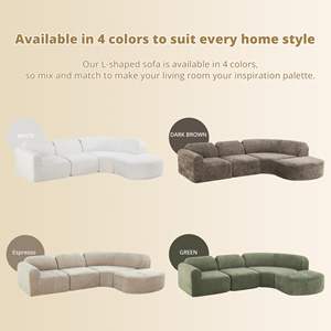 <span class=keywords><strong>Canapé</strong></span> modulable incurvé OEM avec ottoman, ensemble 4 pièces, éponge compressée haute densité, entièrement assemblé pour salon et salle de séjour - Product Image 3