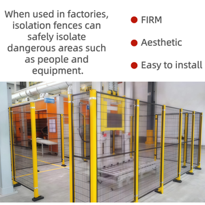 Robots industriels en cage de sécurité |   Clôture de sécurité en acier galvanisé certifiée CE, jaune + noir, 1,8 m, taille personnalisée, antirouille, livraison rapide - Product Image 4