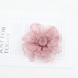 Mão-Burned DIY Broche Wrinkled Organza Gauze Rose Flowers Hair Bags Artesanato Acessórios para cocar e roupas - Product Image 2