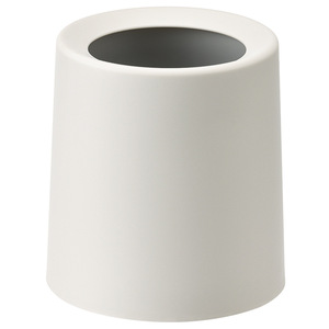 Mini Desktop Trash Can Cylindrical Pearl White Indoor Use High End Style - Product Image 2
