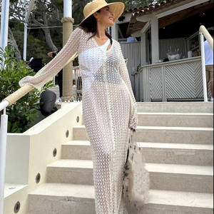 JSN Personalizzabile 2025 Nuova Moda Costume da Bagno Bikini a Maniche Lunghe in Rete Copricostume da <span class=keywords><strong>Spiaggia</strong></span> per Donne Trasparente Sexy Costume Intero - Product Image 6