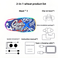 Écouteurs sans fil K15 Graffiti Painting avec clip d'oreille, réduction de bruit ENC 6.0, étanches, lumière LED RVB et batterie