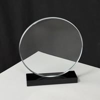 Trophée en cristal transparent rond K9, poli, gravure personnalisée pour la reconnaissance d'entreprise MH-J0914