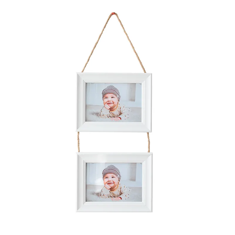 Resin photo frame wall-mounted handmade hemp rope classic wall-mounted photo frame set, a variety of sizes can be customized