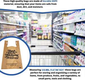 Bolsa de Plástico para Camisetas con Impresión en Negrita 'Gracias', Biodegradable, Resistente, Fácil de Abrir, Personalizable, para Comercios Minoristas y Supermercados - Product Image 5