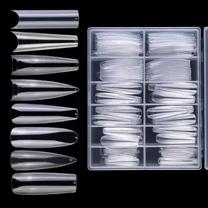 8 shapes 200/240 pcs box fingernail XXL square T coffin ballerina stiletto almond nail salon tips