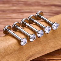 Anting Hidung Minimalis Zirkon Baja Tahan Karat 316 Eropa Amerika, Anting Telinga, Hadiah Ulang Tahun Unisex, Perhiasan Tindik