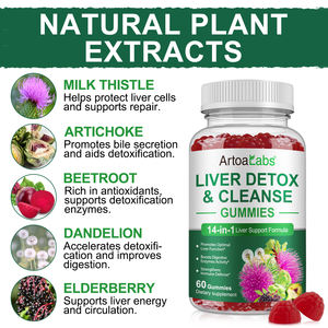 ハーブサポートハーバルサプリメント免疫ミルクシスル肝臓デトックスクレンズグミ肝臓健康 - Product Image 3