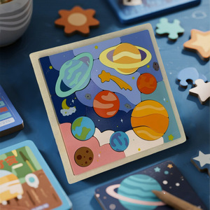 Nuovo Puzzle 3D Giocattolo Educativo per Bambini Sistema Solare Puzzle Montessori Gioco Cognitivo Giocattolo in Legno per l'Apprendimento dei Pianeti Spaziali - Product Image 3