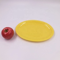 Assiettes ovales en mélamine de couleur jaune écologiques de haute qualité, vaisselle en plastique en gros pour les occasions de camping