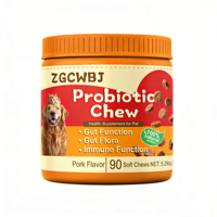 Complément alimentaire probiotique à mâcher pour chiens, en stock, 6 souches de Lactobacillus et prébiotiques pour soulager la diarrhée et favoriser la santé de la peau et du pelage