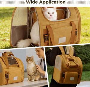 <b>Pet</b> <b>Backpack</b> <b>Carrier</b> for Small Dogs Puppies Breathable Collapsible Eco-friendly Polyester Zipper 10kg Capacity Fashion Portable - Product Image 2