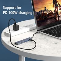 Base de Conexión 7 en 1 Tipo C con HD 4K, USB 3.0, OTG, Lector de Tarjetas TF y SD, Carga PD para Laptop, Teléfono Móvil, Tablet, Switch, Hub USB C