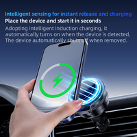 Support de téléphone universel OEM de haute qualité pour voiture, avec chargement sans fil 15W et détection automatique, pour montres et écouteurs