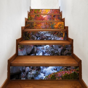 Autocollant Mural 3D Pour Contremarches D'escalier - Motif Lotus Blanc - Décoration Simple Et Moderne