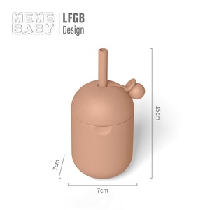 Botella de Agua de Silicona sin Plástico, Libre de BPA, Personalizada, para Niños Pequeños, Bebés, con Tapas y Pajitas de Silicona Suave - Product Image 5
