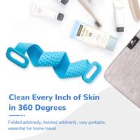 Brosse corporelle en silicone coloré, exfoliante et longue, épurateur de corps en silicone, massage du corps, bain