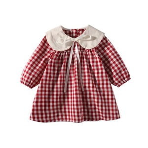 Child Star Circle Girls Plaid Dress Peter Pan Collar Full Sleeve Toddler Princess Spring Autumn Fashion - Product Image 5