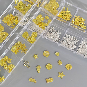 Décorations 3D pour ongles : Rivets métalliques, étoiles, coquillages, garnitures en résine, accessoires de <span class=keywords><strong>manucure</strong></span> DIY en vrac avec logo personnalisé - Product Image 3