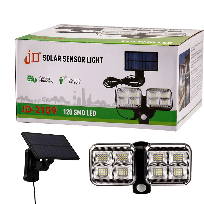 Solar garden lights waterproof outdoor Waterproof Street Light body induction Sensor Double Head Solar Split sensor wall light