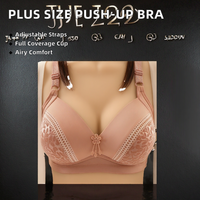 Soutien-gorge push-up en dentelle à bretelles réglables pour femmes