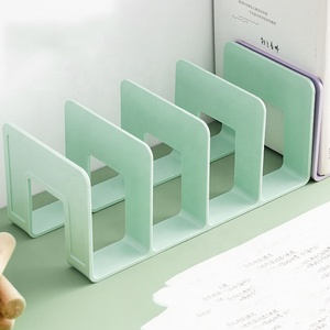 Decoración del hogar, organizador de exhibición de archivos de oficina, <span class=keywords><strong>4</strong></span> compartimentos, sujetalibros desmontables, soporte para libros - Product Image 3