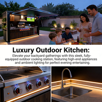 Four Kamado et four à pizza - Cuisine extérieure portable, unité BBQ en aluminium, écologique, avec contrôle de sécurité par bouton de réglage de la flamme