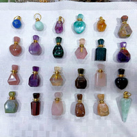 Offres Spéciales naturel Rose Quartz parfum bouteille d'huile collier pierre de guérison améthyste bouteille pendentif pour bricolage cristal artisanat cadeau