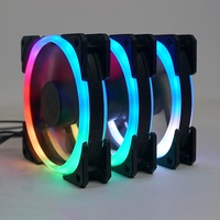 Refroidisseur de processeur pour jeux avec dissipateur thermique en cuivre à double anneau RGB de 120 mm, roulement fluide PWM, 16 lumières LED pour boîtier d'ordinateur, ventilateur de bureau