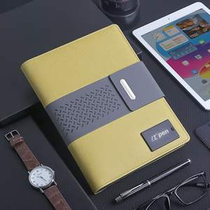 Libreta <span class=keywords><strong>Agenda</strong></span> A5 con Cargador Inalámbrico USB y Banco de Energía con Logotipo LED Personalizado, 8000 mAh, Diario de Cuero - Product Image 2