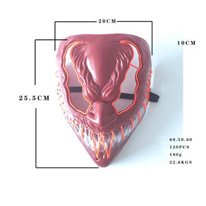 Máscara aterradora LED de Halloween PVC Dark Evil Glowing Eyes Cool Neon Glow para Purge Costume Party Cosplay Carnival - Product Image 4