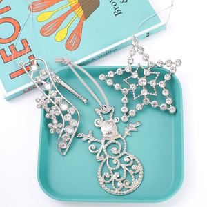 Adornos Navideños de Metal con Incrustaciones de Diamantes, Decoraciones Colgantes de Muñecos de Nieve Hechas en China para Regalos Navideños en el Hogar - Product Image 3