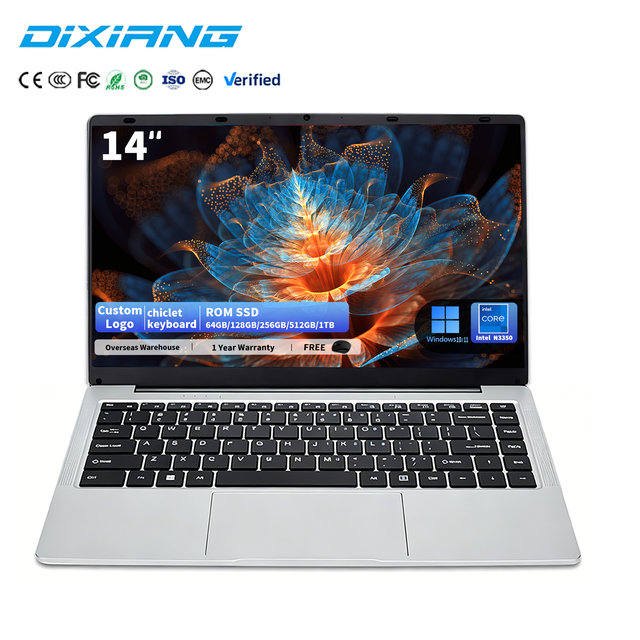 OEM Hot Sale Best Price Stock N3350 Laptop with High Quality Ram 6GB 64GB SSD DDR3 Learning Laptop Good Quality Laptops