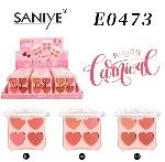 Paleta de sombras de ojos en forma de corazón Saniye E0473, maquillaje mineral multicolor de alto pigmento con brillo para ojos - Product Image 1