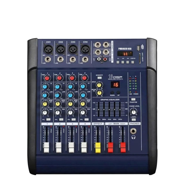 PMX402 Professional Digital Audio Mixer DJ Controller Audio Console for DJ and Live Performance Sound Systems