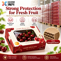 Boîte d'emballage carrée personnalisée pour cerises, fenêtre transparente en PET anti-buée, 2 kg, 5 kg, écologique, recyclable, en carton ondulé rigide pour l'expédition de fruits