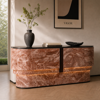 Buffet en bois rose multifonctionnel de style Wabi-Sabi, luxe léger et moderne, pour hall d'hôtel, villa, salon, décoration, bureau d'accueil