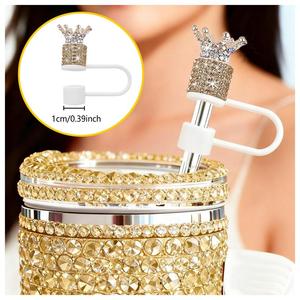 Ensemble de <span class=keywords><strong>d</strong></span>écorations en forme de couronne de diamant pour gobelets Stanley - Couvre-gobelets scintillants avec strass brillants pour gobelets de 30 et 40 <span class=keywords><strong>oz</strong></span>, pour princesses et filles - Product Image 1